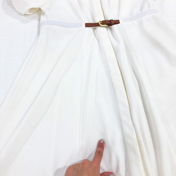 Calvin Klein Cream Color Puff Sleeve Belt Dress - Picture 12 of 14